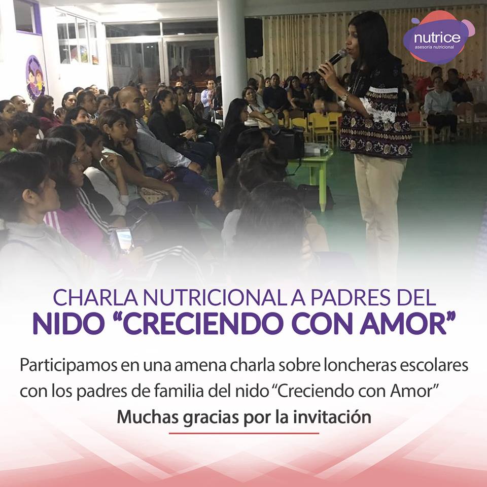 Charla Nutricionales a Padres Nido "Creciendo  Con Amor"