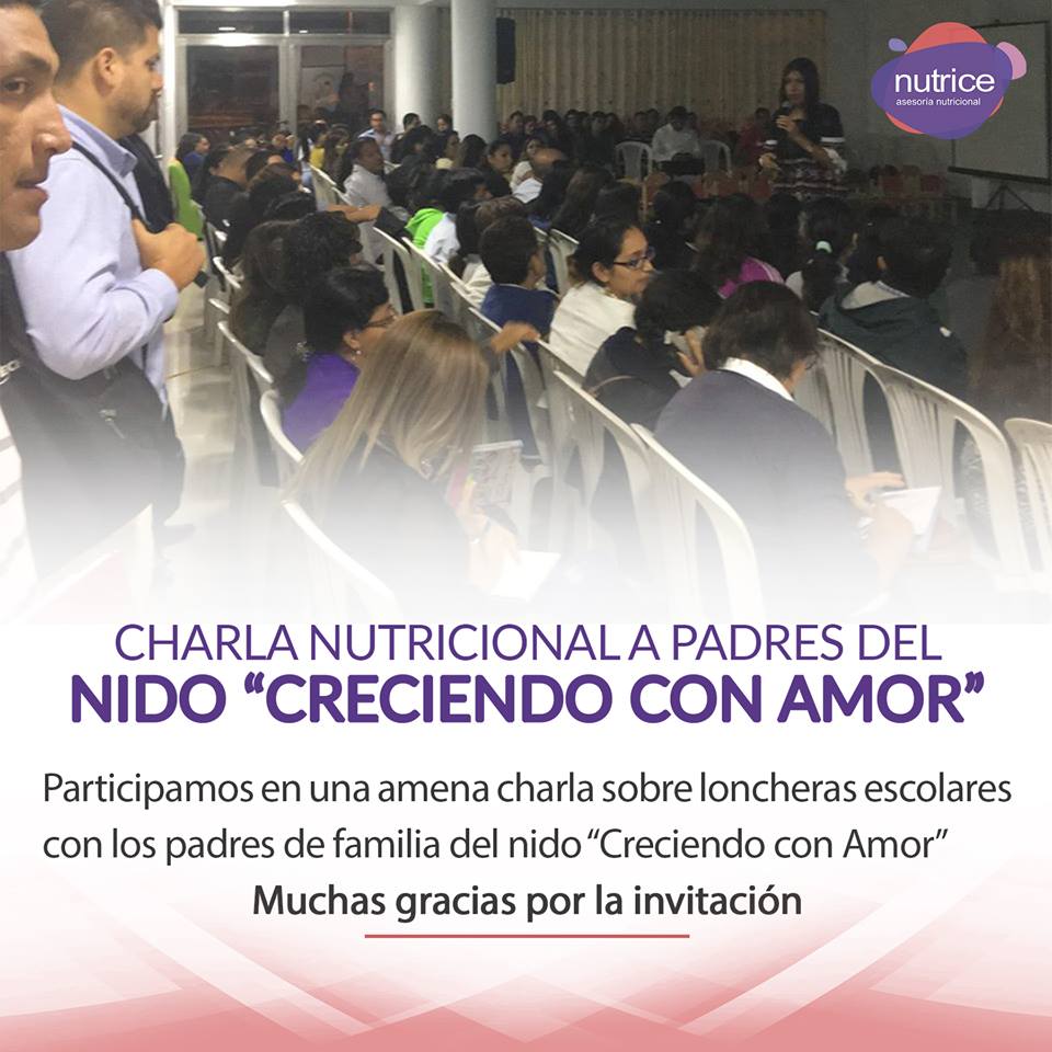 Charla Nutricionales a Padres Nido "Creciendo  Con Amor"