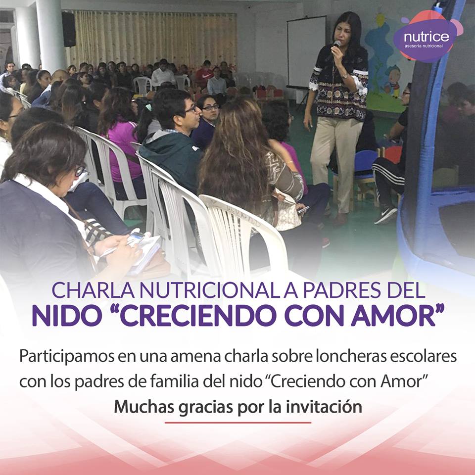 Charla Nutricionales a Padres Nido "Creciendo  Con Amor"